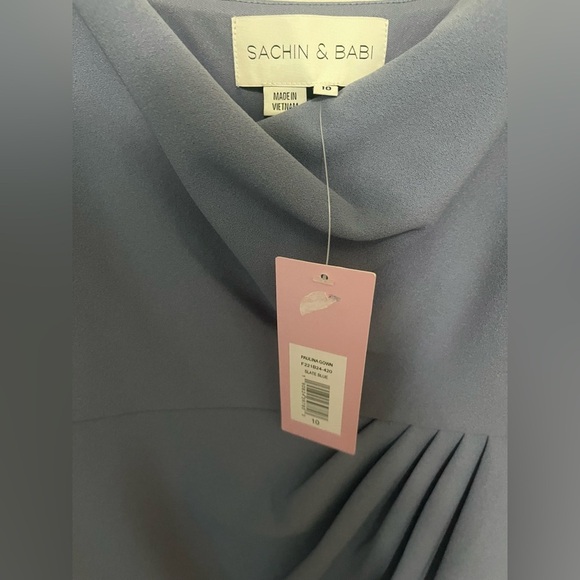 Sachin & Babi NWT Paulina Gown Evening Sleeveless Maxi Dress Slate Blue Sz 10 - Picture 4 of 4